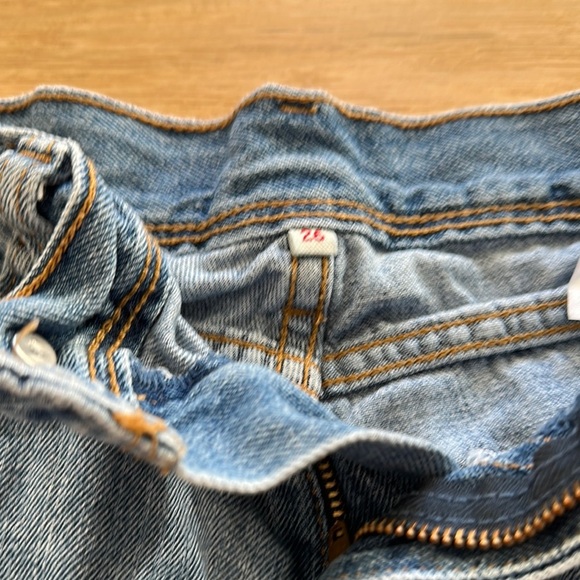 Levi's Blue Jean Shorts High-Waisted Frayed - Picture 4 of 4